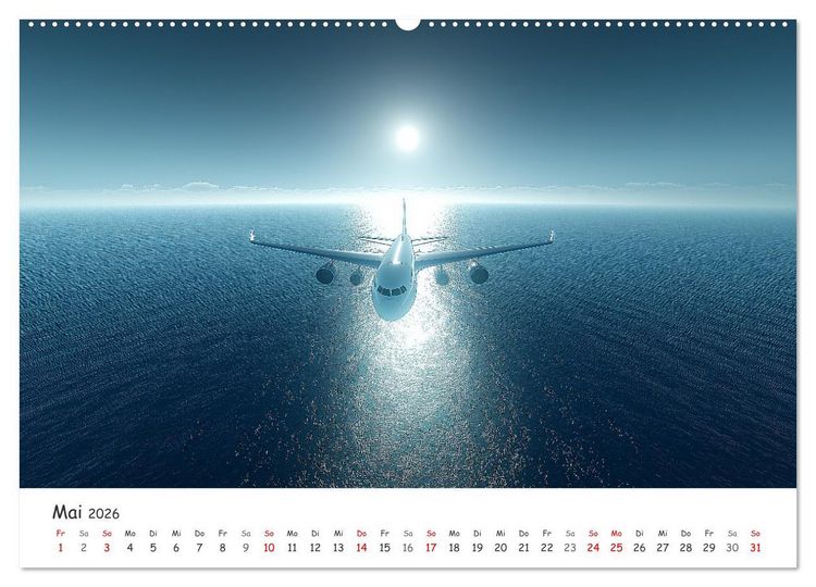 Produktbild: Flugzeugkalender - Die sch&ouml;nsten Passagiermaschinen (hochwertiger Premium Wandkalender 2026 DIN A2 quer), Kunstdruck in Hochglanz