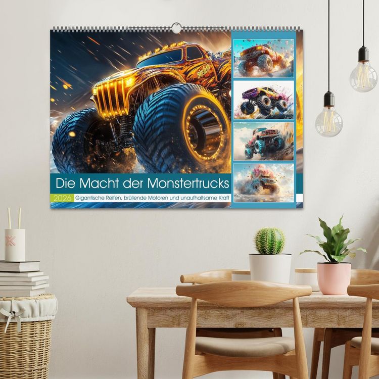 Produktbild: Die Macht der Monstertrucks (Wandkalender 2026 DIN A2 quer), CALVENDO Monatskalender