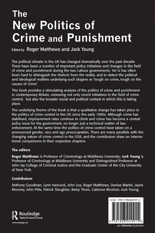 Produktbild: The New Politics of Crime and Punishment