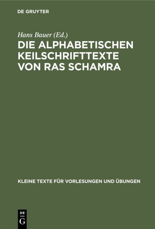 Produktbild: Die alphabetischen Keilschrifttexte von Ras Schamra