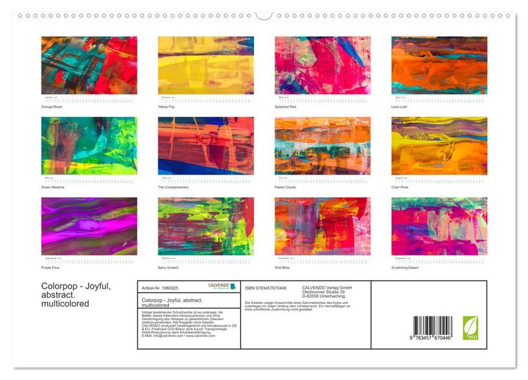 Produktbild: Colorpop - Joyful, abstract. multicolored (hochwertiger Premium Wandkalender 2026 DIN A2 quer), Kunstdruck in Hochglanz