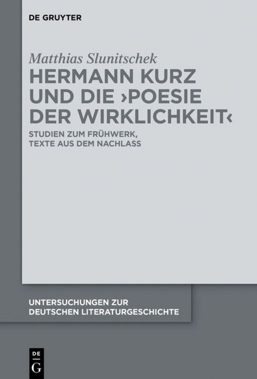 Produktbild: Hermann Kurz und die 'Poesie der Wirklichkeit'