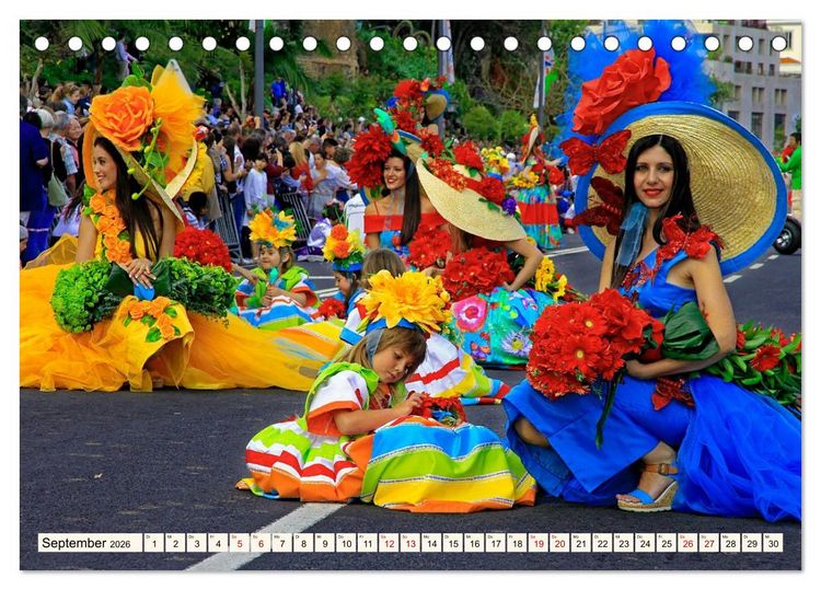 Produktbild: Blumenfest auf Madeira (Tischkalender 2026 DIN A5 quer), CALVENDO Monatskalender