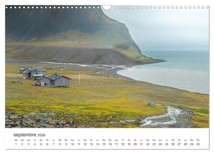 Produktbild: L'&eacute;t&eacute; sur les &icirc;les Svalbard (Calendrier mural 2026 DIN A3 vertical), CALVENDO calendrier mensuel