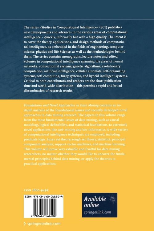 Produktbild: Foundations and Novel Approaches in Data Mining