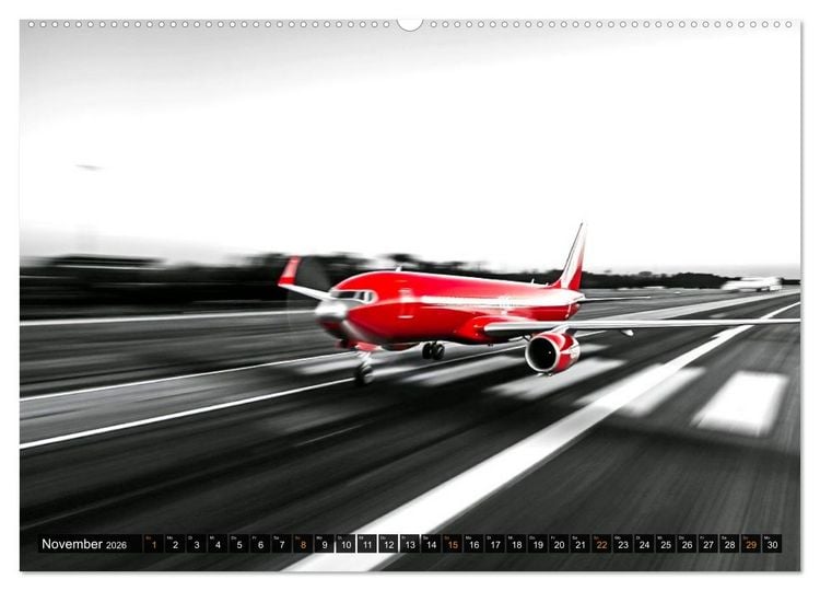 Produktbild: BLITZschnell - Z&uuml;ge und Flugzeuge in Bewegung - Color-Key (Wandkalender 2026 DIN A2 quer), CALVENDO Monatskalender