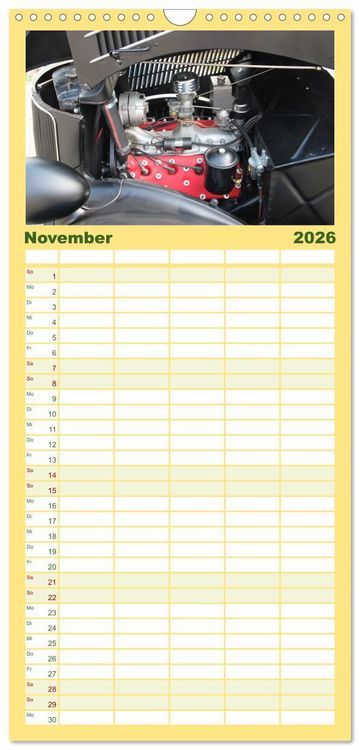 Produktbild: Familienplaner 2026 - Ford Flathead V8 Motoren mit 5 Spalten (Wandkalender, 21 x 45 cm) CALVENDO