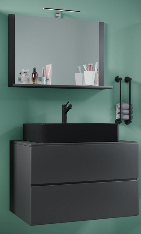 Produktbild: 3-tlg Waschtisch Badm&ouml;bel Lendas 80 cm M Schublade
