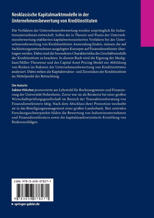 Produktbild: Neoklassische Kapitalmarktmodelle in der Unternehmensbewertung von Kreditinstituten
