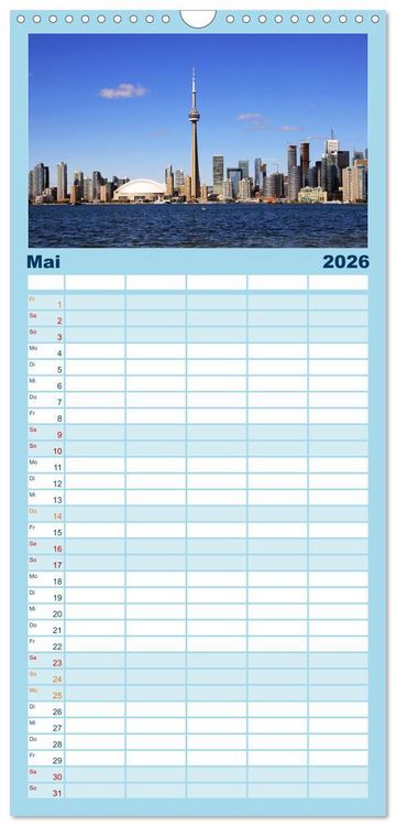 Produktbild: Familienplaner 2026 - Provinzhauptstadt Toronto mit 5 Spalten (Wandkalender, 21 x 45 cm) CALVENDO