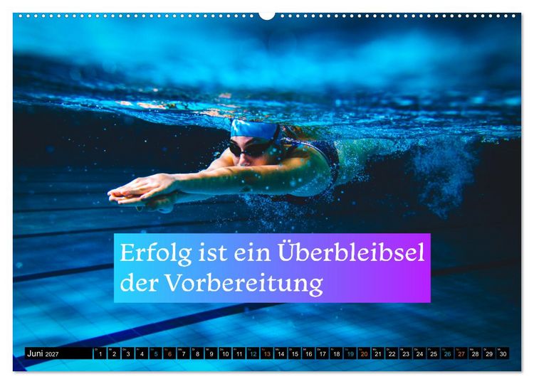 Produktbild: St&auml;rker als gestern &ndash; Sportliche Motivation in Bildern und Spr&uuml;chen (hochwertiger Premium Wandkalender 2027 DIN A2 quer), Kunstdruck in Hochglanz