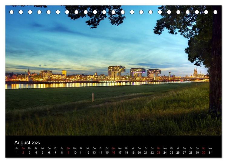 Produktbild: k&ouml;ln dunkelbunt II &ndash; Die Stadt leuchtet! (Tischkalender 2026 DIN A5 quer), CALVENDO Monatskalender