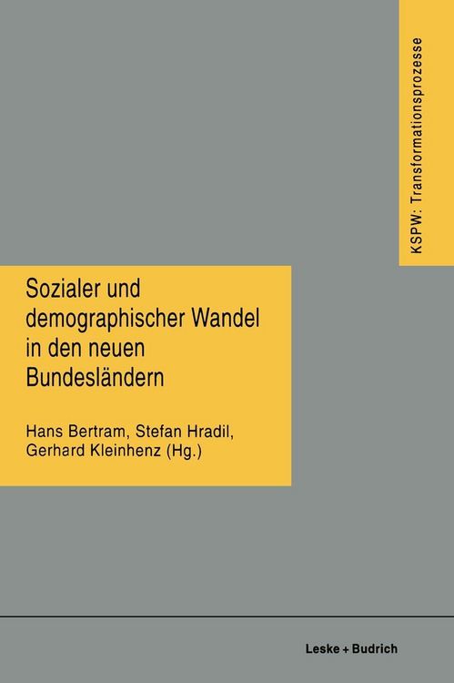 Produktbild: Sozialer und demographischer Wandel in den neuen Bundesl&auml;ndern