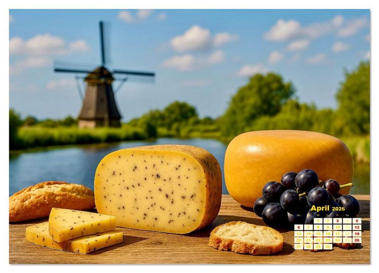 Produktbild: K&auml;se aus aller Welt (Wandkalender 2026 DIN A4 quer), CALVENDO Monatskalender