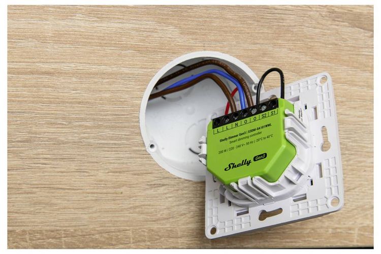 Produktbild: Shelly Dimmer Gen3 Dimmaktor Wi-Fi, Bluetooth