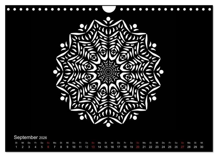Produktbild: Entspannung und Ruhe durch Mandalas (Wandkalender 2026 DIN A4 quer), CALVENDO Monatskalender