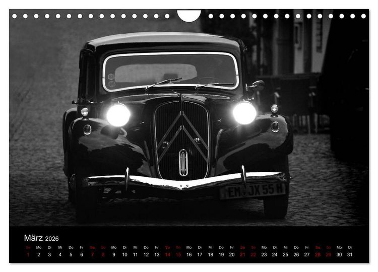 Produktbild: Citro&euml;n 11 CV Traction Avant in schwarzweiss (Wandkalender 2026 DIN A4 quer), CALVENDO Monatskalender