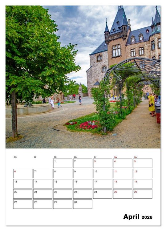 Produktbild: Schloss Wernigerode - Terminplaner (Tischkalender 2026 DIN A5 hoch), CALVENDO Monatskalender
