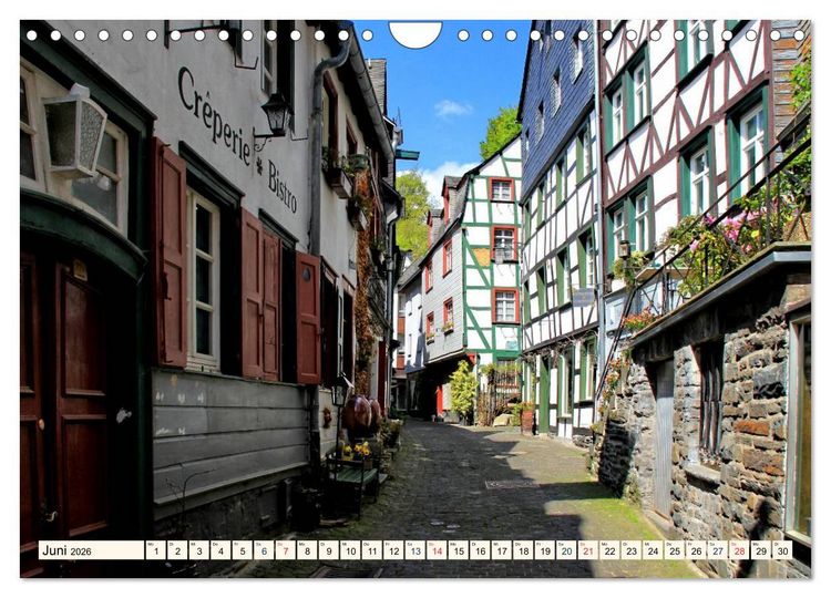 Produktbild: Die sch&ouml;nsten Orte der Eifel - Monschau (Wandkalender 2026 DIN A4 quer), CALVENDO Monatskalender