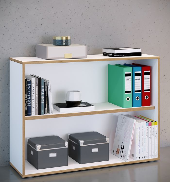 Produktbild: Holz B&uuml;ro Regal B&uuml;cher Ordner Aktenregal Salia 2f