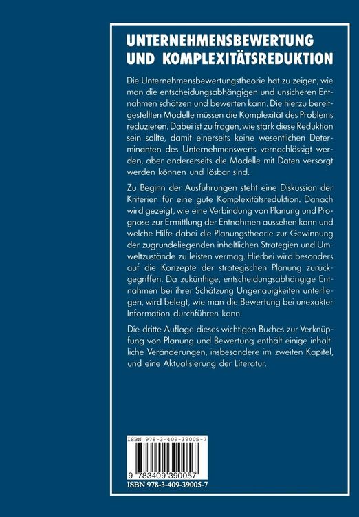 Produktbild: Unternehmensbewertung und Komplexit&auml;tsreduktion