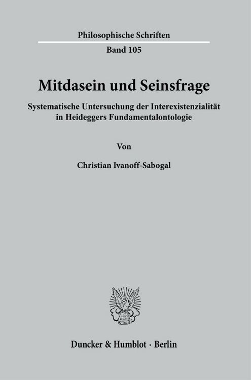 Produktbild: Mitdasein und Seinsfrage.