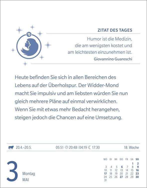 Produktbild: Jungfrau Sternzeichenkalender 2027 - Tagesabrei&szlig;kalender - Ihr Horoskop f&uuml;r jeden Tag