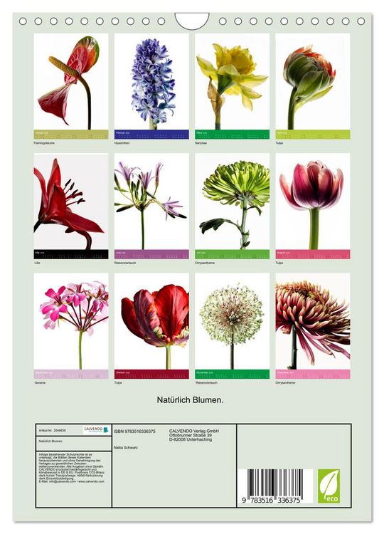 Produktbild: Nat&uuml;rlich Blumen. (Wandkalender 2026 DIN A4 hoch), CALVENDO Monatskalender