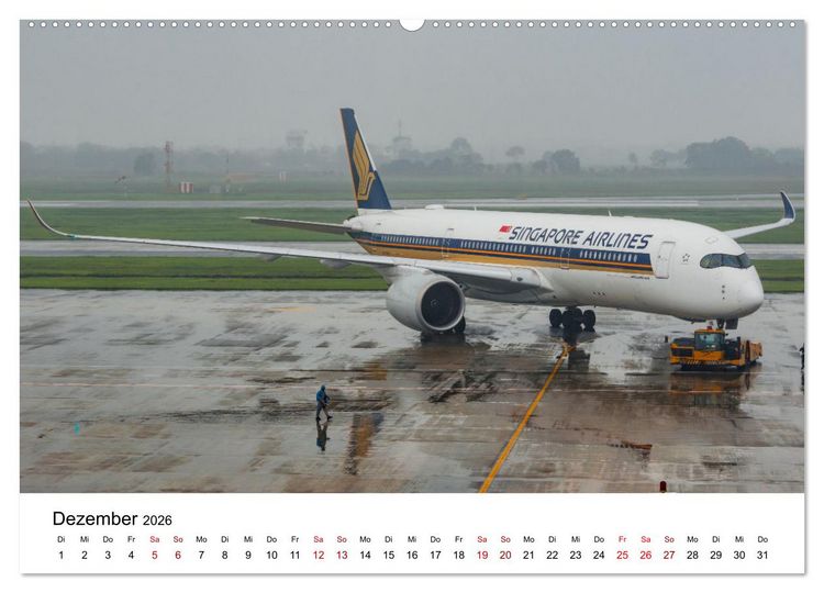 Produktbild: Singapore Airlines - Die ganze Flotte (hochwertiger Premium Wandkalender 2026 DIN A2 quer), Kunstdruck in Hochglanz
