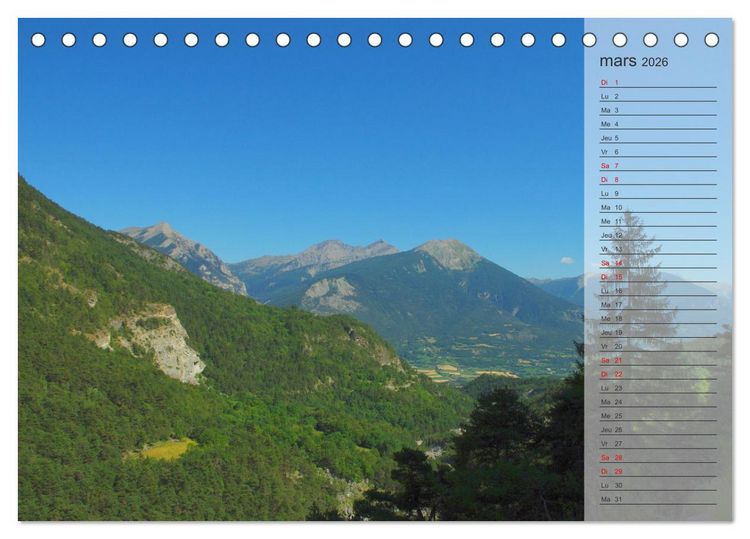 Produktbild: MONTAGNES Sommets des Hautes-Alpes (Calendrier de bureau 2026 DIN A5 vertical), CALVENDO calendrier mensuel