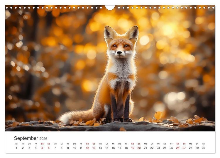 Produktbild: Wild und weich - Die zauberhafte Welt der Rotf&uuml;chse (Wandkalender 2026 DIN A3 quer), CALVENDO Monatskalender