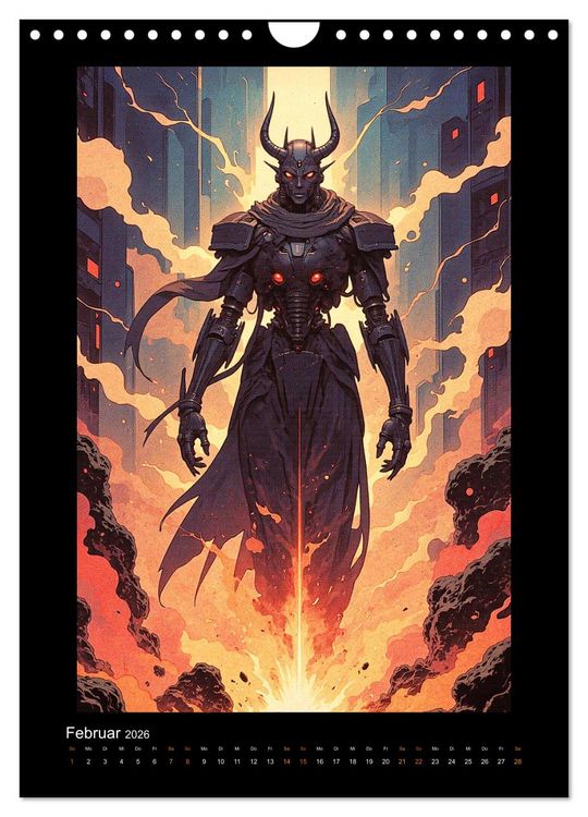 Produktbild: Cybertronic Chaos: Anime-inspirierte KI- Charaktere (Wandkalender 2026 DIN A4 hoch), CALVENDO Monatskalender
