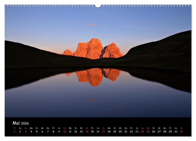 Produktbild: DIE ALPEN - Schroffe Gipfel und stille Seen (Wandkalender 2026 DIN A2 quer), CALVENDO Monatskalender