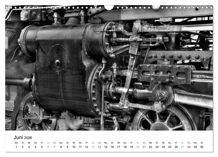 Produktbild: Unter Dampf - Eisenbahnromantik in schwarz-wei&szlig; (Wandkalender 2026 DIN A3 quer), CALVENDO Monatskalender