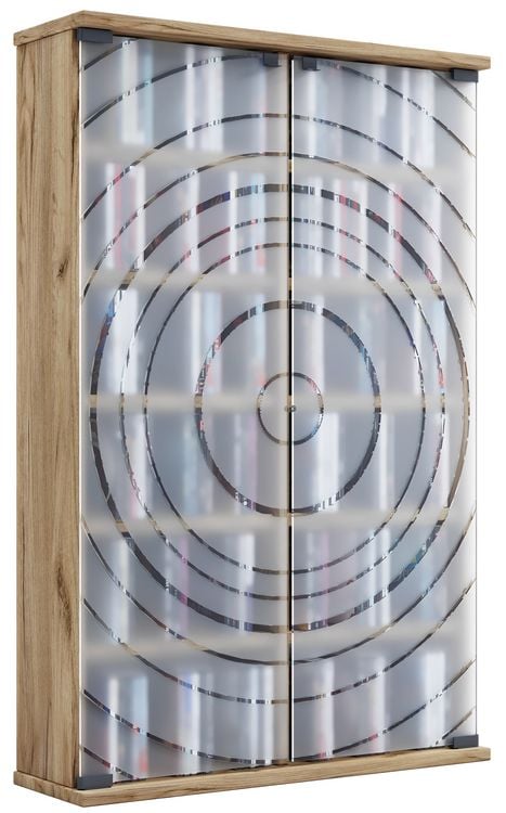 Produktbild: Holz CD DVD Stand Regal Schrank Glast&uuml;r Tilano L
