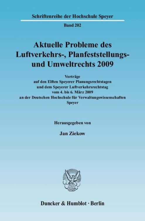 Produktbild: Aktuelle Probleme des Luftverkehrs-, Planfeststellungs- und Umweltrechts 2009.