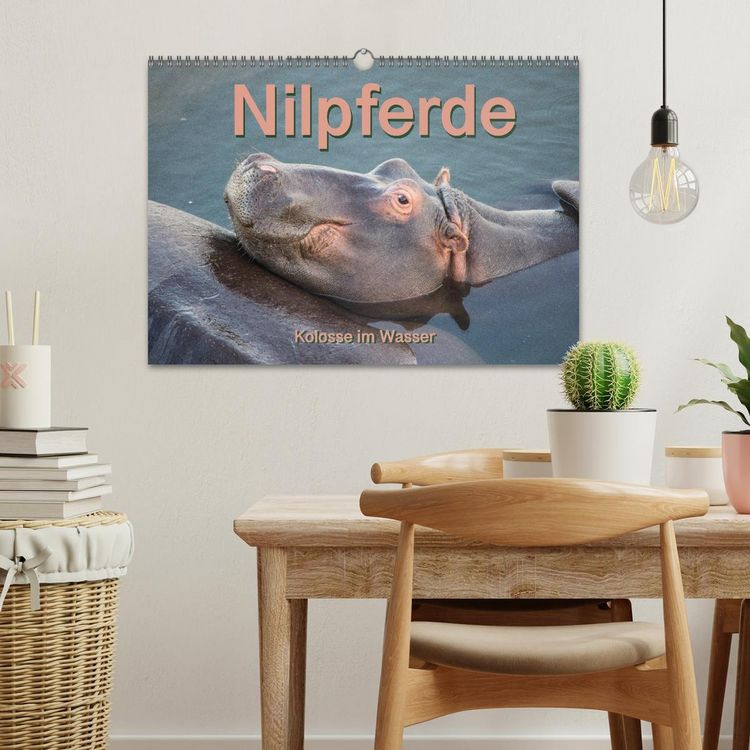 Produktbild: Nilpferde, Kolosse im Wasser (Wandkalender 2026 DIN A3 quer), CALVENDO Monatskalender