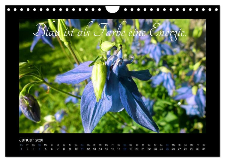 Produktbild: Goethes Blau. Gedanken zur Farbe (Wandkalender 2026 DIN A4 quer), CALVENDO Monatskalender