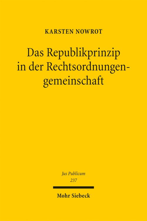 Produktbild: Das Republikprinzip in der Rechtsordnungengemeinschaft
