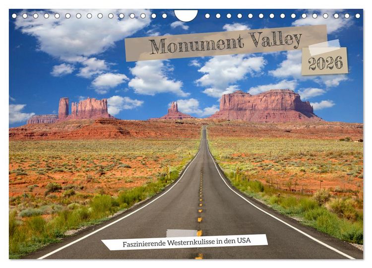 Produktbild: Monument Valley - Faszinierende Westernkulisse in den USA (Wandkalender 2026 DIN A4 quer), CALVENDO Monatskalender