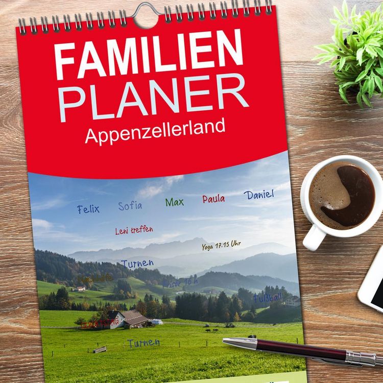 Produktbild: Familienplaner 2026 - Appenzellerland mit 5 Spalten (Wandkalender, 21 x 45 cm) CALVENDO