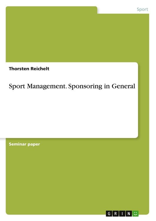 Produktbild: Sport Management. Sponsoring in General