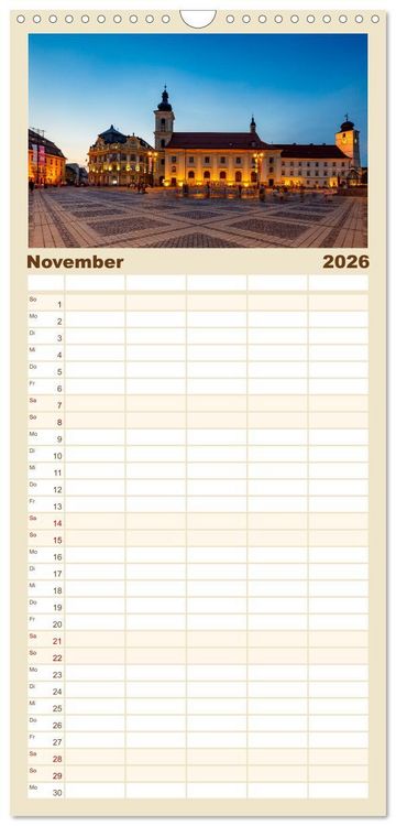 Produktbild: Familienplaner 2026 - Kirchen und Kl&ouml;ster in Rum&auml;nien mit 5 Spalten (Wandkalender, 21 x 45 cm) CALVENDO