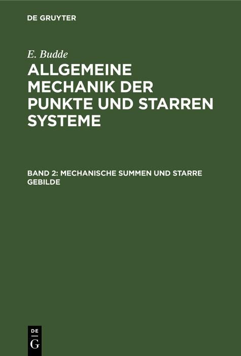 Produktbild: Mechanische Summen und starre Gebilde