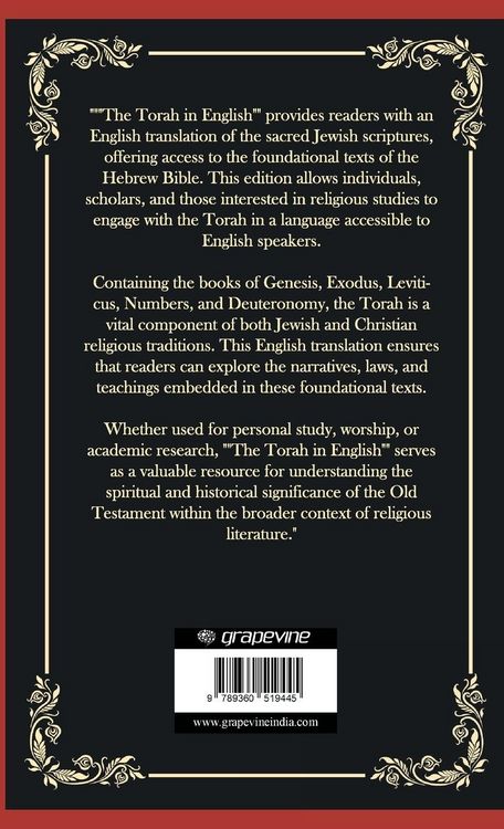 Produktbild: The Torah in English - Bible Large Print (also called the Pentateuch)