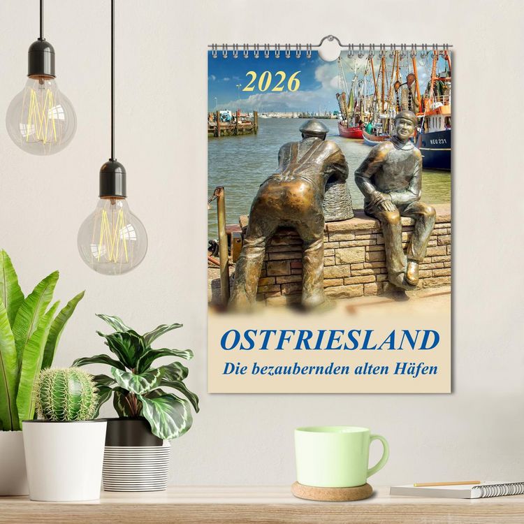 Produktbild: Ostfriesland - die bezaubernden alten H&auml;fen / Planer (Wandkalender 2026 DIN A4 hoch), CALVENDO Monatskalender