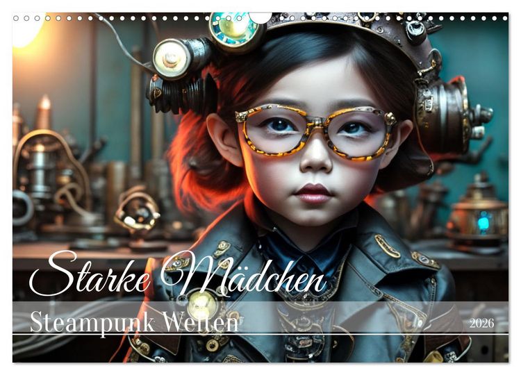 Produktbild: Starke M&auml;dchen - Steampunk Welten (Wandkalender 2026 DIN A3 quer), CALVENDO Monatskalender