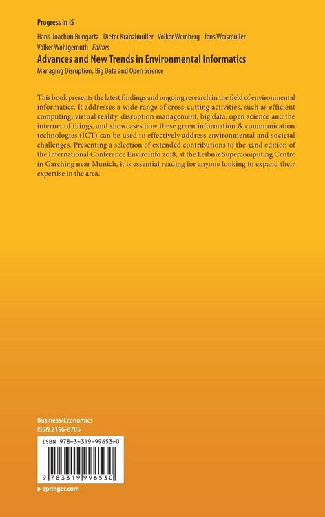 Produktbild: Advances and New Trends in Environmental Informatics