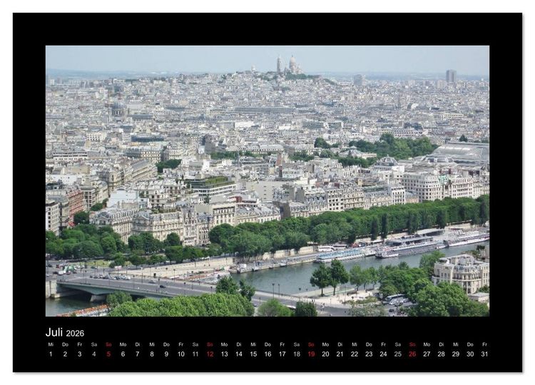 Produktbild: Paris von oben (Wandkalender 2026 DIN A2 quer), CALVENDO Monatskalender