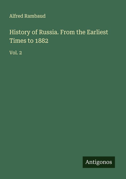 Produktbild: History of Russia. From the Earliest Times to 1882